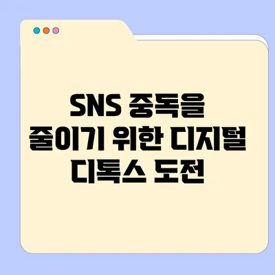 SNS 중독을 줄이기 위한 디지털 디톡스 도전