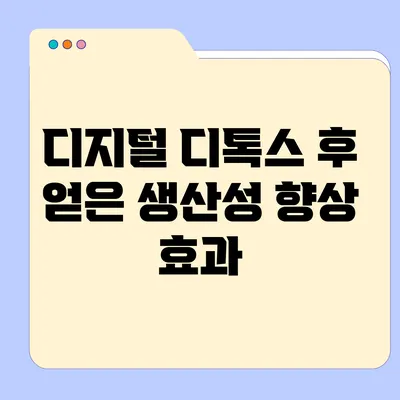 디지털 디톡스 후 얻은 생산성 향상 효과